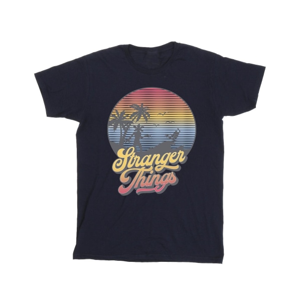 Netflix Girls Stranger Things LA Gradient Cotton T-shirt 7-8 Ye Navy Blue 7-8 Years