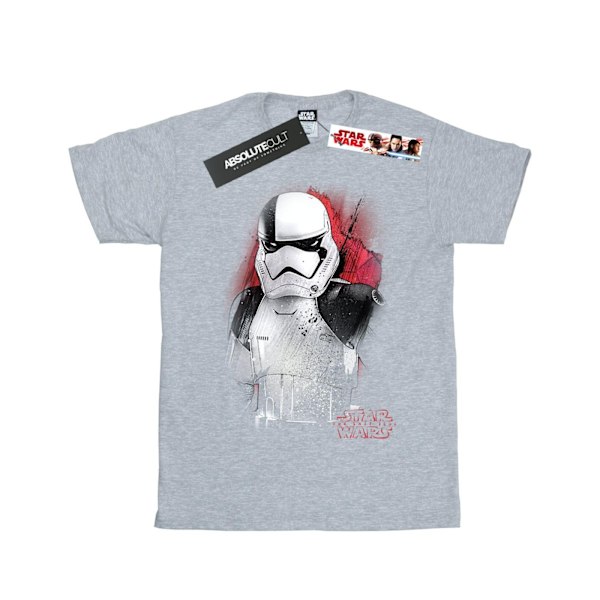 Star Wars Girls The Last Jedi Stormtrooper Borstad Bomull T-shirt Sports Grey 7-8 Years