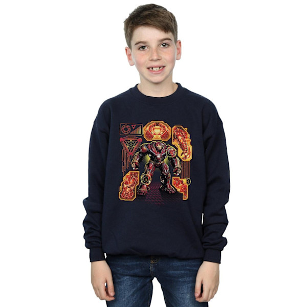 Marvel Boys Avengers Infinity War Hulkbuster Blueprint Sweatshirt Navy Blue 9-11 Years