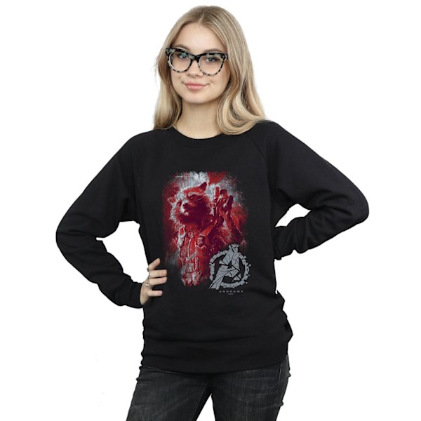 Marvel Dam/Kvinnor Avengers Endgame Rocket Borstad Sweatshirt Black XL