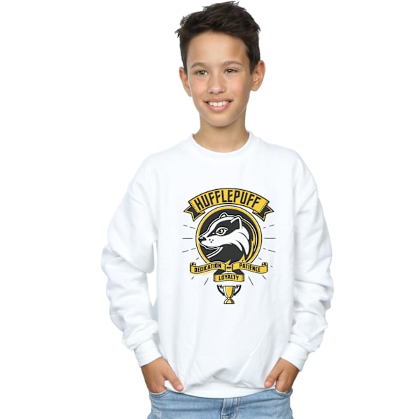 Harry Potter Pojkar Hufflepuff Toon Crest Sweatshirt 7-8 År Vit White 7-8 Years