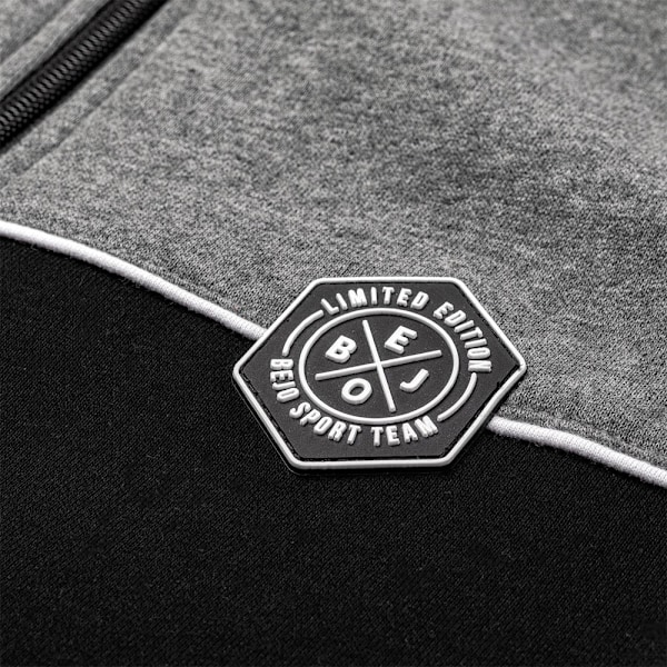 Bejo Boys Tamis II Logo Full Zip Hoodie 11 år Svart/Grå Melange Black/Grey Melange 11 Years
