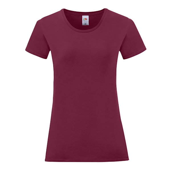 Fruit Of The Loom Dam/Damer Iconic T-shirt L Bourgogne Burgundy L