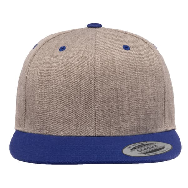 Yupoong The Classic Premium Snapback 2-Tone Cap One Size H Heather Grey/Navy One Size