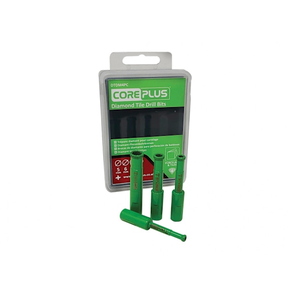 Coreplus Diamant Kakelborrsats, 4 Delar Flerfärgad Multi Colour Set, 4 Piece