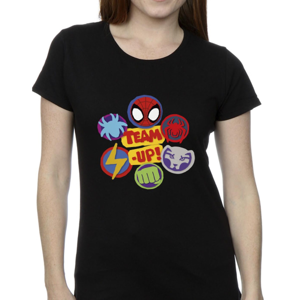 Marvel Womens/Ladies Spidey And His Amazing Friends Team Up Cot Black M