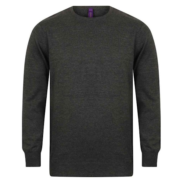 Henbury Herr Bomull Akryl Rund Hals Sweatshirt XXL Gråmelerad Grey Marl XXL