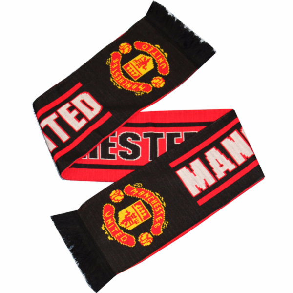 Manchester United FC officiell halsduk med klubbmärke Red/Black One Size