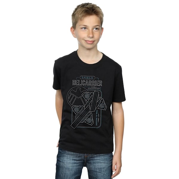 Marvel Boys S.H.I.E.L.D. Helicarrier Mobile HQ T-shirt 7-8 år Black 7-8 Years