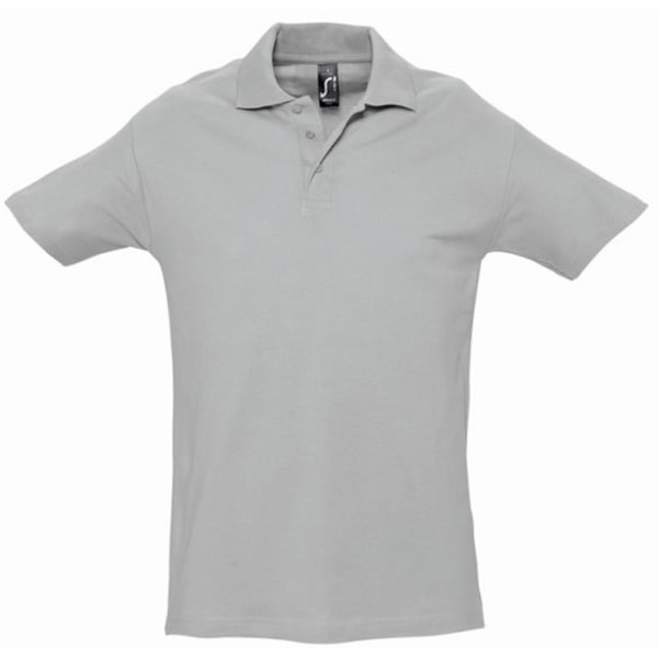SOLS Herr Spring II Kortärmad Tungvikts Poloskjorta 4XL Grå Grey Marl 4XL