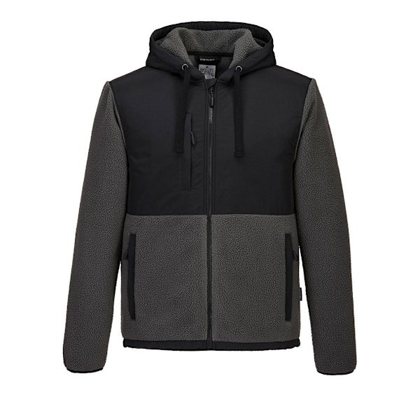Portwest Herr KX3 Borg Fleecejacka L Svart/Grå Black/Grey L