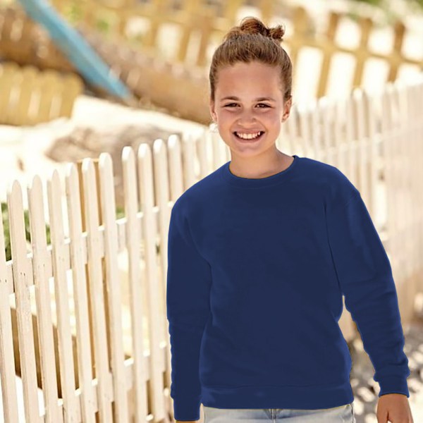 Fruit Of The Loom Barn Unisex Klassisk 80/20 Set-In Sweatshirt 7 Navy 7-8