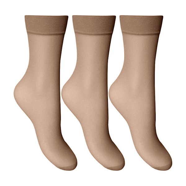 Joanna Gray Dam/Damstrumpor (3 par) One Size Choklad Chocolate One Size