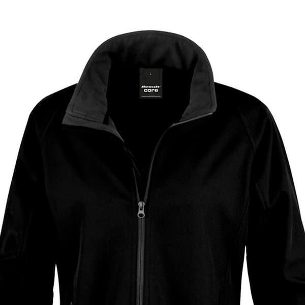 Result Core Dam/Dam Printable Soft Shell Jacka S Svart/Svart Black/Black S
