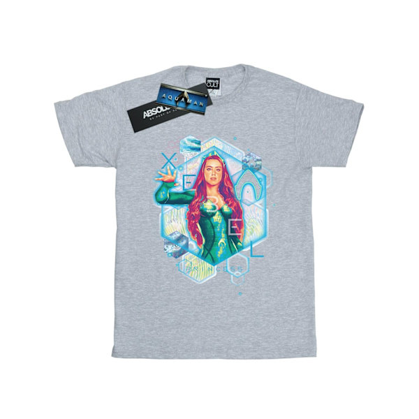 DC Comics Girls Aquaman Mera Geometric Bomull T-shirt 12-13 år Sports Grey 12-13 Years