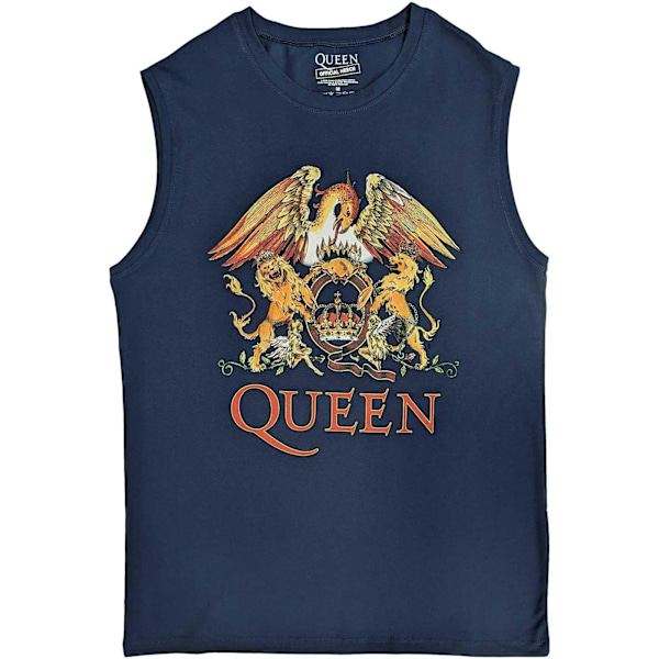 Queen Unisex Adult Classic Crest Bomullstank Top XL Marinblå Navy Blue XL