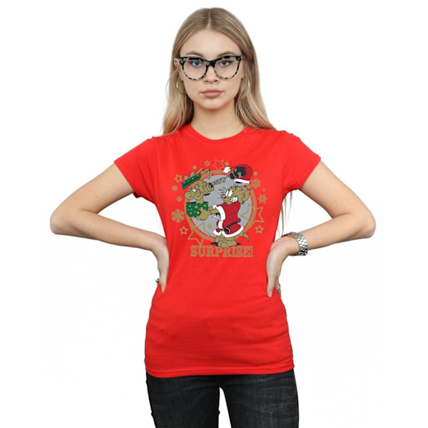 Tom And Jerry Dam/Damer Julöverraskning Bomull T-shirt M Red M