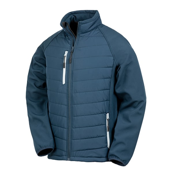 Result Herr Svart Compass Vadderad Soft Shell Jacka 4XL Marinblå/Grå Navy/Grey 4XL