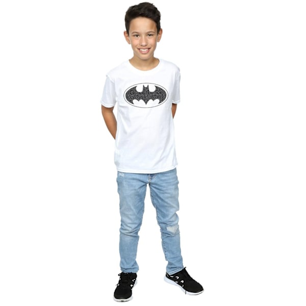 DC Comics Boys Batman One Colour Logo T-Shirt 7-8 år Vit White 7-8 Years