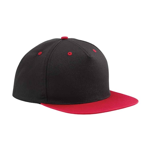 Beechfield Contrast 5 Panel Snapback Cap One Size Svart/Klassisk Black/Classic Red One Size