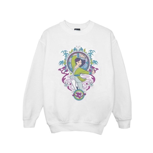 Disney Flickor Mulan Prydnads Sweatshirt 7-8 År Vit White 7-8 Years