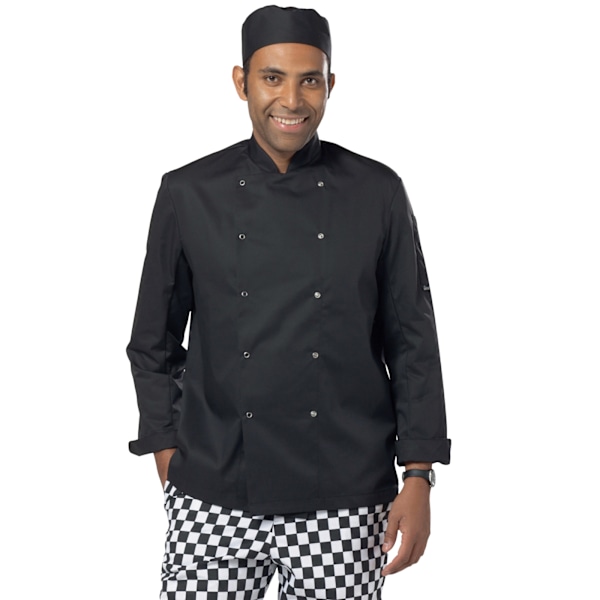 Dennys Herr Economy Långärmad Kockjacka / Kockkläder XS Svart Black XS