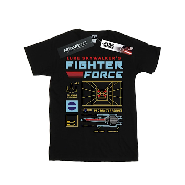 Star Wars Boys Luke Skywalker's Fighter Force T-shirt 9-11 år Black 9-11 Years