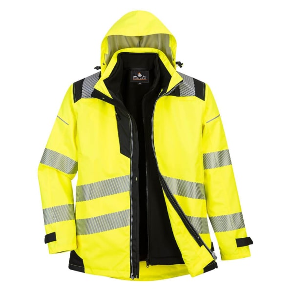 Portwest Herr PW3 3 i 1 Hi-Vis Jacka XL Gul/Svart Yellow/Black XL