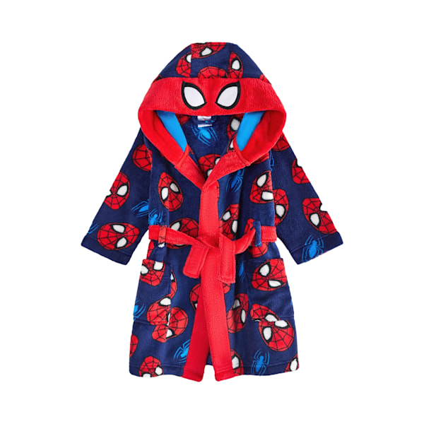 Spider-Man Pojkar Heltryckt Morgonrock med Huva 2-3 År Röd/Blå Red/Blue 2-3 Years