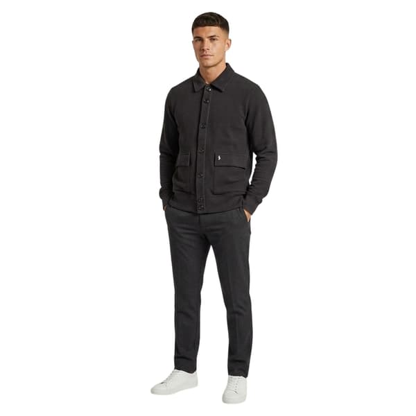 Luke Herr Cribbs Ribbstickad Kofta S Svart Black S