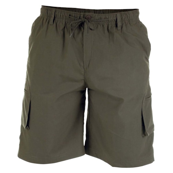 Duke Herr D555 Nick Cargo Shorts med Elastisk Midja M Khaki Khaki M