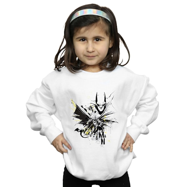 DC Comics Girls Batman Batface Splash Sweatshirt 7-8 år Vit White 7-8 Years