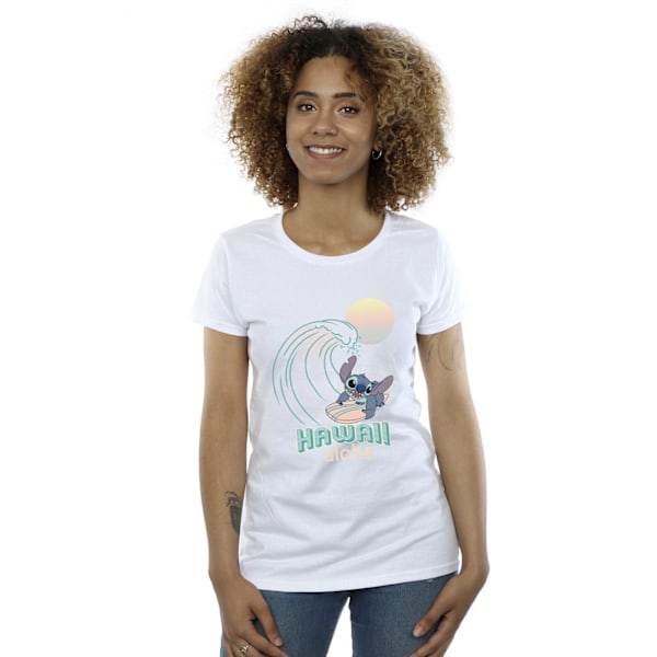 Disney Dam/Kvinnor Lilo Och Stitch Hawaii Bomull T-shirt L Vit White L