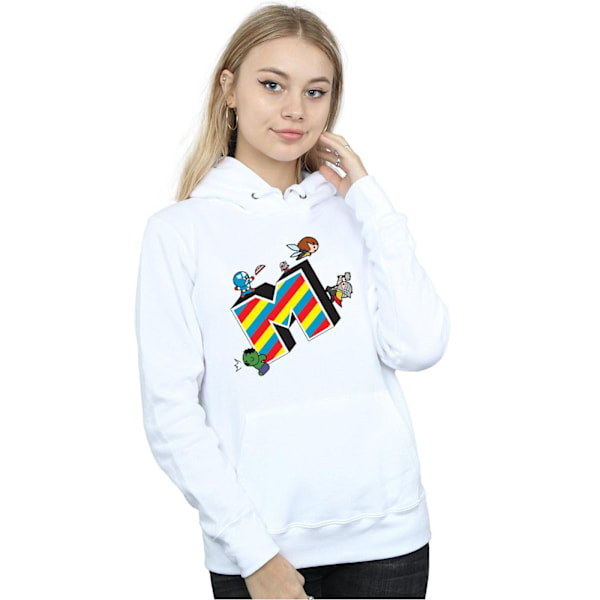 Marvel Womens/Ladies Kawaii M Is For Marvel Hoodie L Vit White L