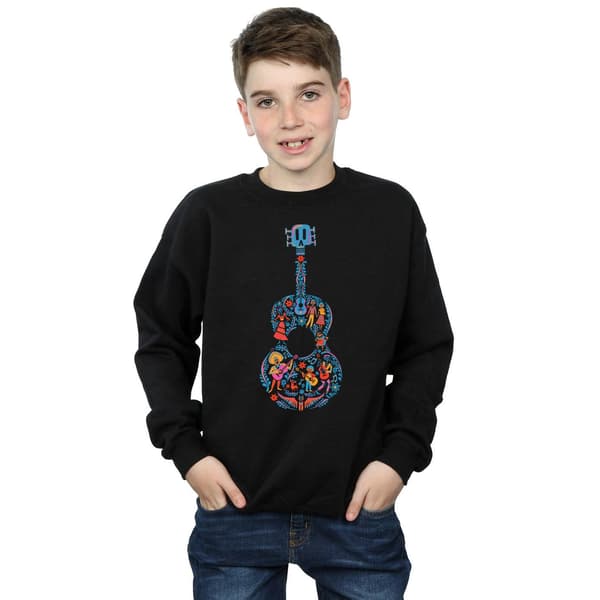 Disney Pojkar Coco Gitarr Mönstrad Tröja 7-8 År Svart Black 7-8 Years
