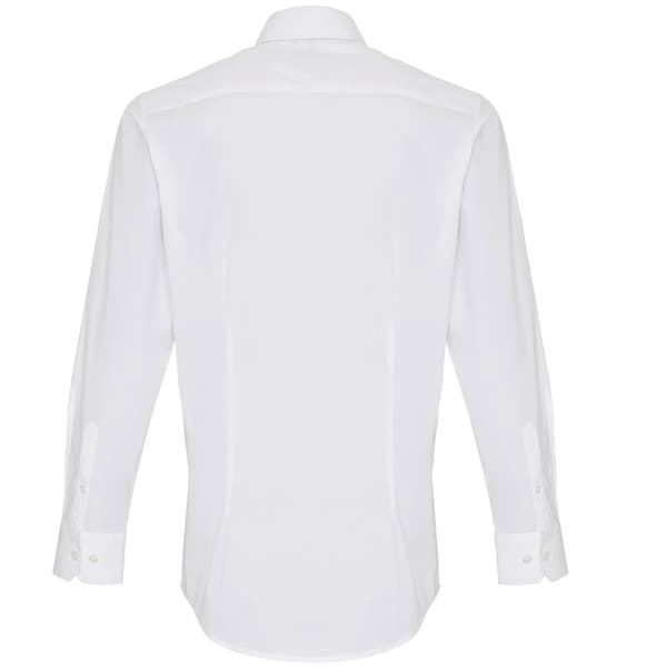 Premier Herr Stretch Fit Poplin Långärmad Skjorta S Vit White S