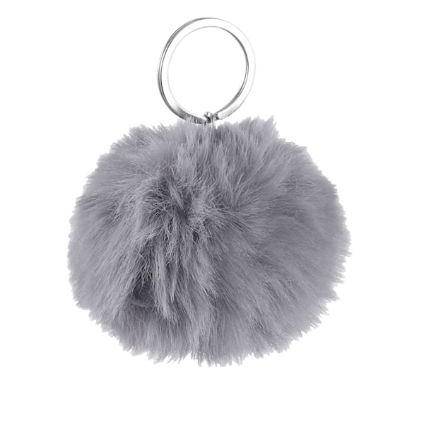 Hy Faux Fur Pom Pom Nyckelring One Size Grå Grey One Size