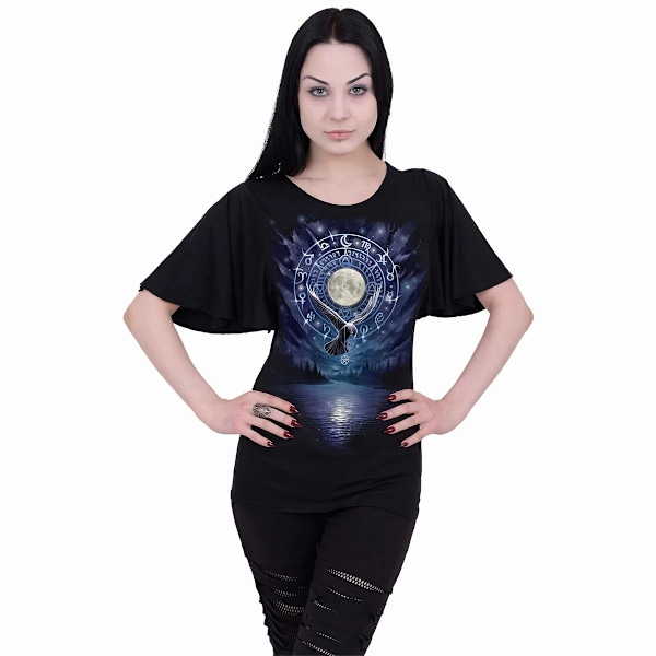 Spiral Direct Dam/Kvinna Häxkonst Båthals Batwing Ärm Black S
