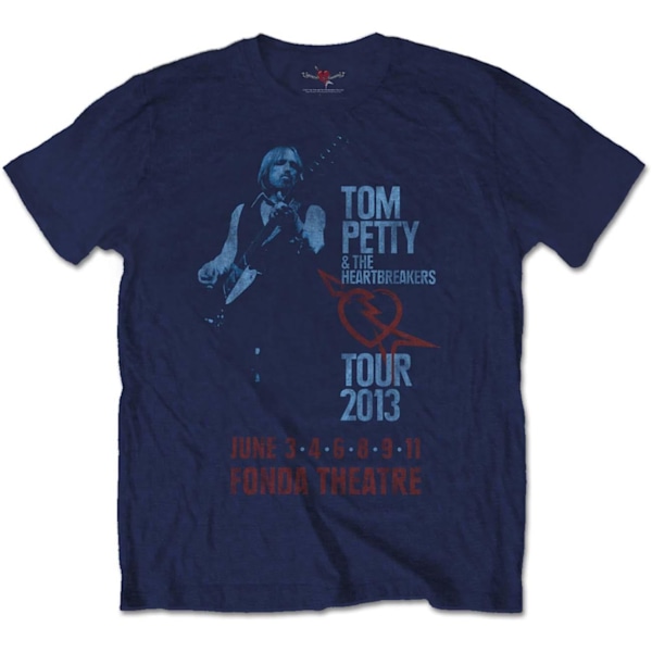 Tom Petty & The Heartbreakers Unisex Adult Fonda Theatre Bomull Navy Blue S