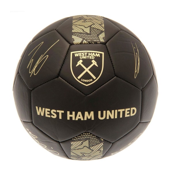 West Ham United FC Signature Football 1 Matt Svart/Guld Matt Black/Gold 1