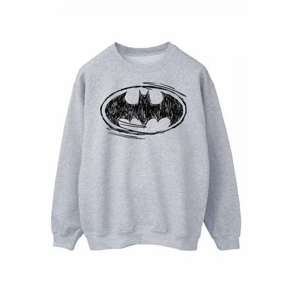 Batman Herr Sketch Logo Sweatshirt S Sports Grey/Black Sports Grey/Black S