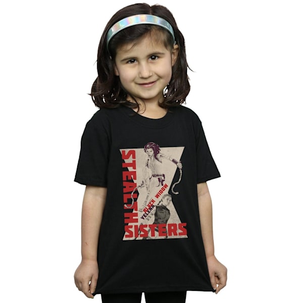 Marvel Girls Black Widow Movie Stealth Sisters Bomull T-shirt 1 Black 12-13 Years