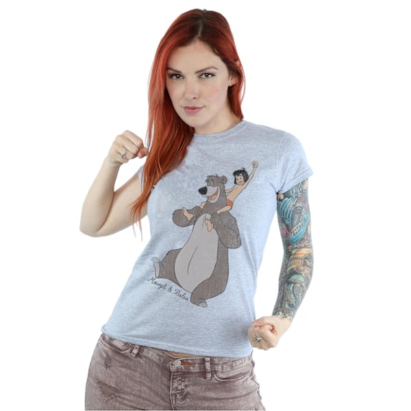 Djungelboken Dam/Dam Classic Mowgli Och Baloo Heather T-Sh Heather Grey XS