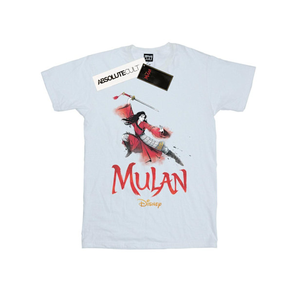 Disney Girls Mulan Movie Pose Bomull T-shirt 12-13 År Vit White 12-13 Years