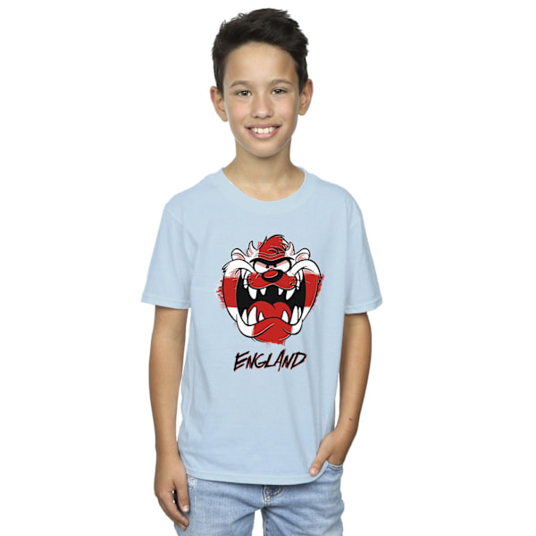 Looney Tunes Boys Taz England Face T-Shirt 9-11 år Baby Blue Baby Blue 9-11 Years