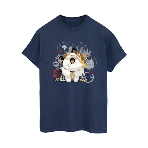 Disney Dam/Kvinnor Big Hero 6 Baymax Gruppkram Bomull Pojkvän Navy Blue L