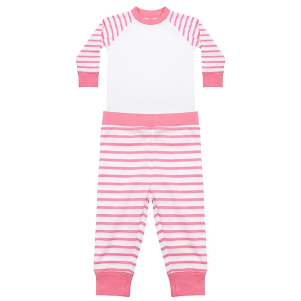 Larkwood Barnkläder/Barn Randiga Långa Pyjamas Set 24-36 Månader Rosa/Vit Pink/White 24-36 Months