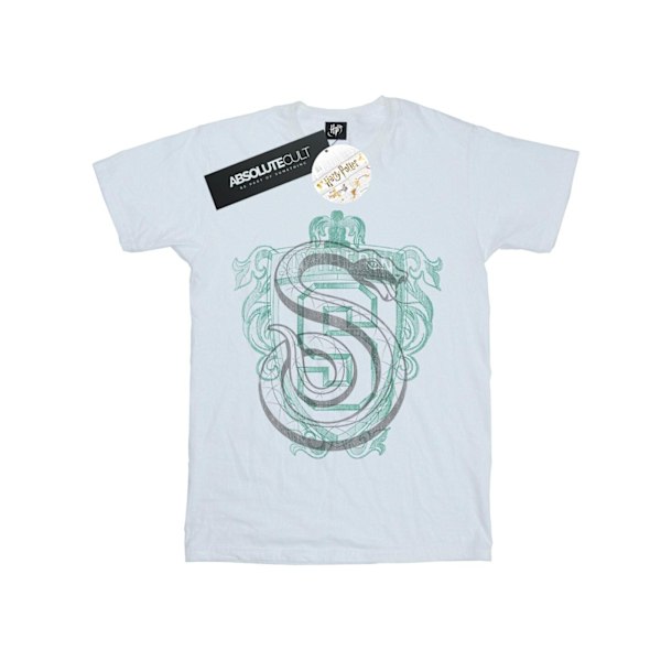 Harry Potter Boys Slytherin Serpent Crest T-shirt 7-8 år Vit White 7-8 Years