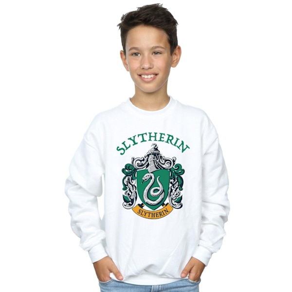 Harry Potter Pojkar Slytherin Crest Sweatshirt 7-8 År Vit White 7-8 Years