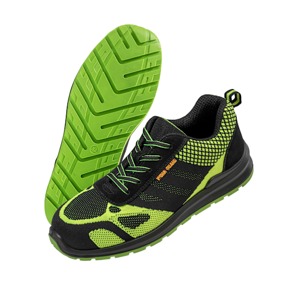 WORK-GUARD by Result Unisex Vuxen Hicks Läder Trim Säkerhetsskor Neon Green/Black 7 UK